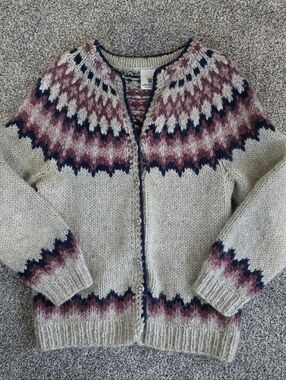 Handknitting Association Of Iceland Wool Lopapeysa Sweater Cardigan Women’s M/L